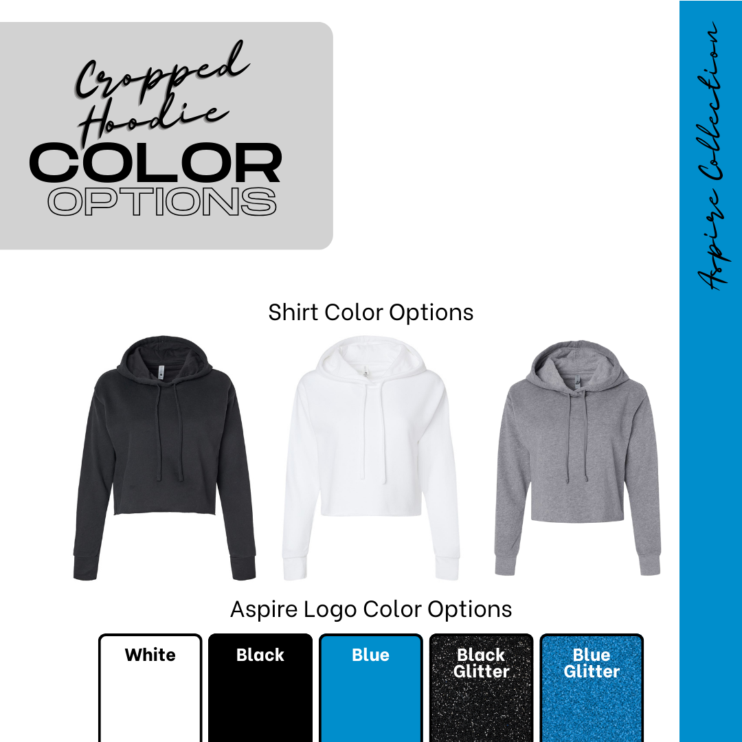 Aspire Cropped Hoodie with Front Logo + Back Detail
