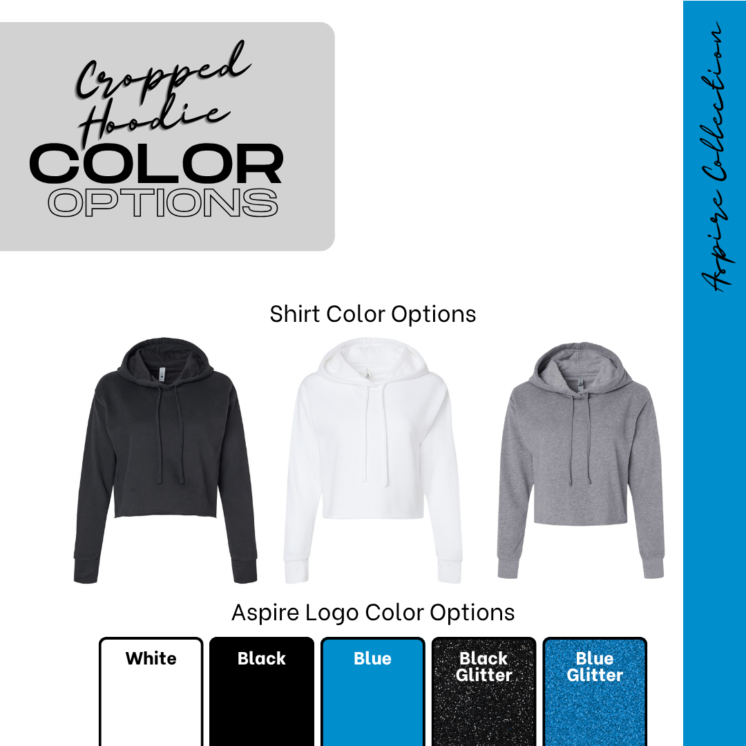 Aspire Cropped Hoodie with Front Logo + Sleeve Detail