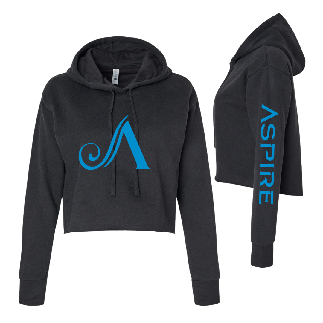 Aspire Cropped Hoodie with Front Logo + Sleeve Detail