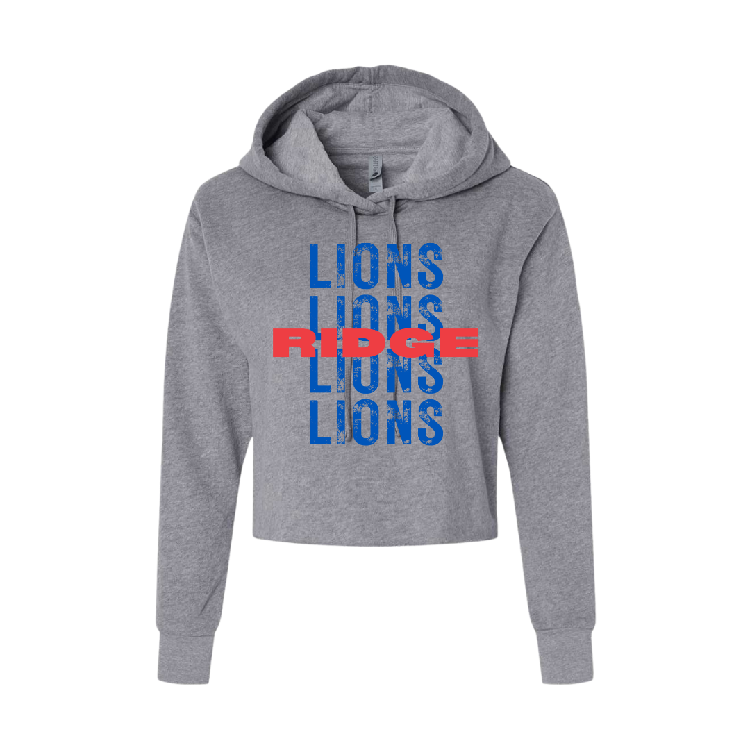 Ridge + Stacked Lions Women's Cropped Hoodie