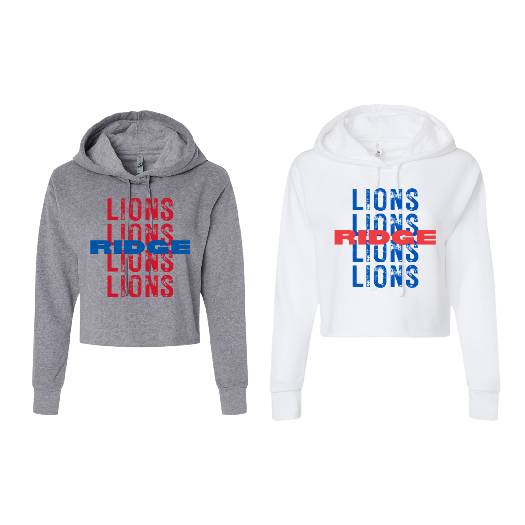 Ridge + Stacked Lions Women's Cropped Hoodie