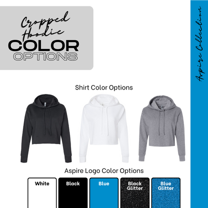 Aspire Cropped Hoodie with Front Logo + Back  Detail