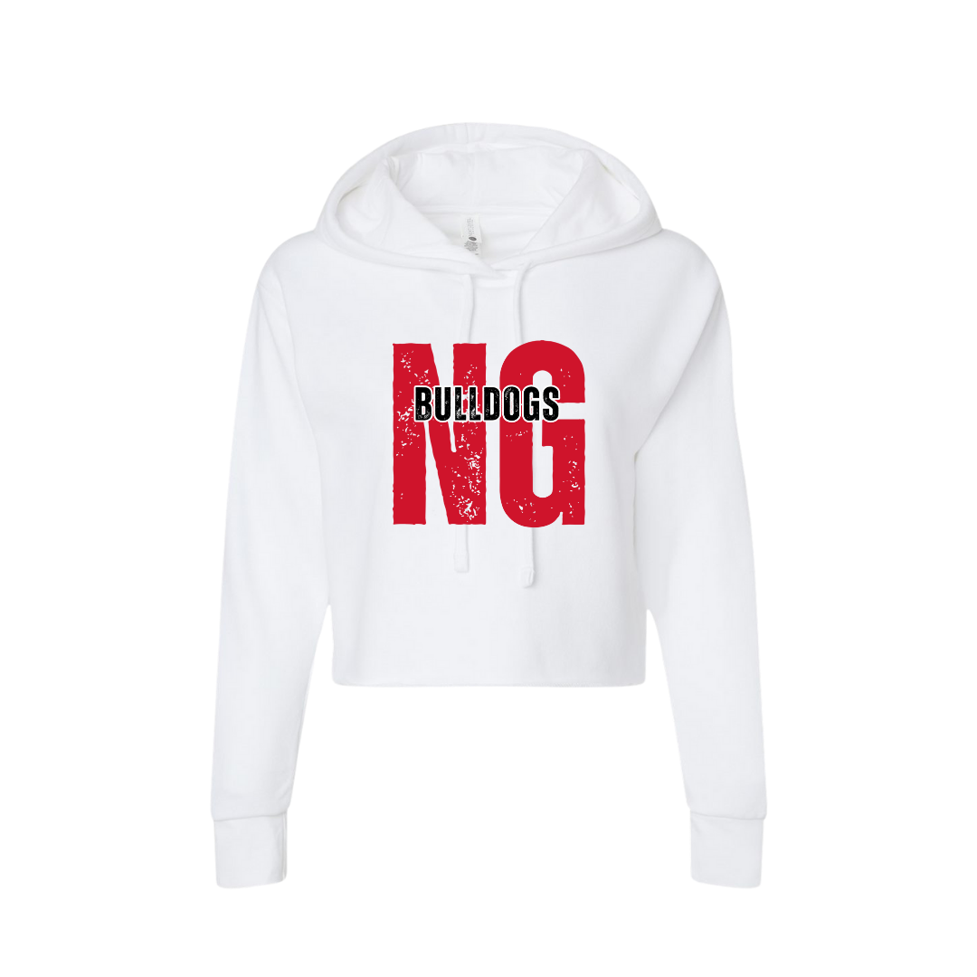 Distressed NG Bulldogs Women's Cropped Hoodie