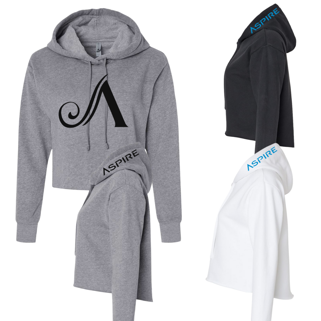 Aspire Cropped Hoodie with Front Logo + Hood Detail