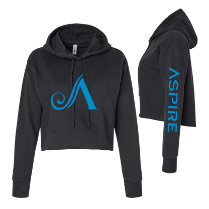 Aspire Cropped Hoodie with Front Logo + Sleeve Detail