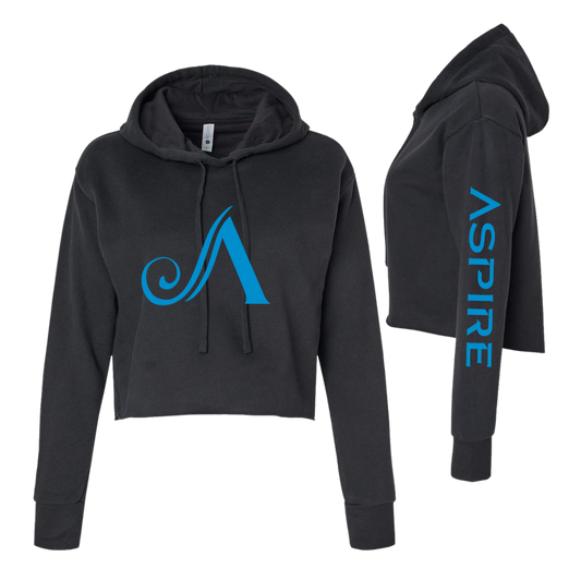 Aspire Cropped Hoodie with Front Logo + Sleeve Detail