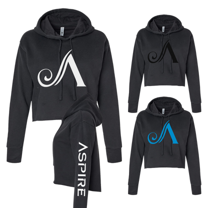 Aspire Cropped Hoodie with Front Logo + Sleeve Detail